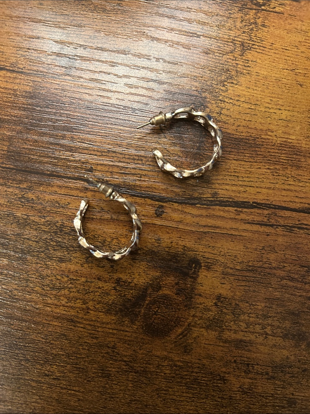 Twisty Gold Hoop Earrings